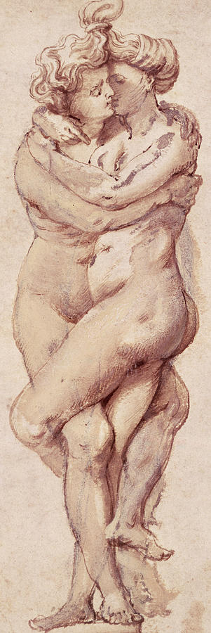 Nude Painting - Embracing Couple by Rubens