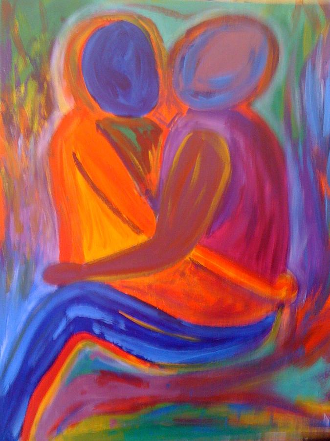Couple Painting - Embracing by Judi Goodwin