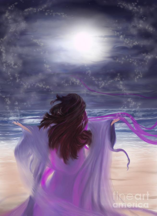 Embracing Luna  Painting by Roxy Riou