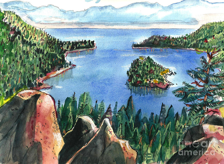 Emerald Bay Lake Tahoe Painting by Terry Banderas