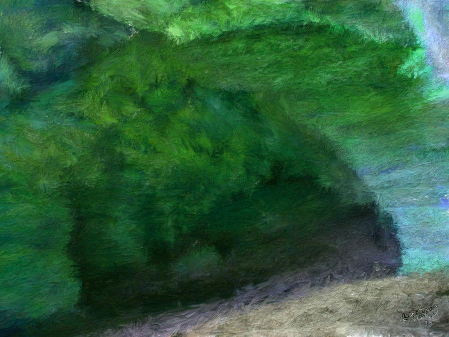 Green Painting - Emerald Cave by Bruce Nutting