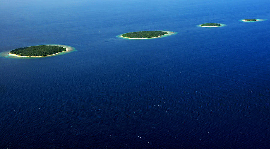 Emerald Chain. Maldivian Islands in Row Photograph by Jenny Rainbow
