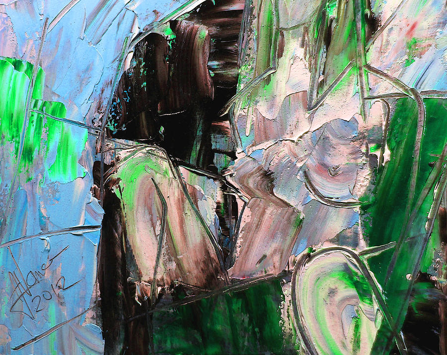 Abstract Mixed Media - Emerald Chair by Jim Vance