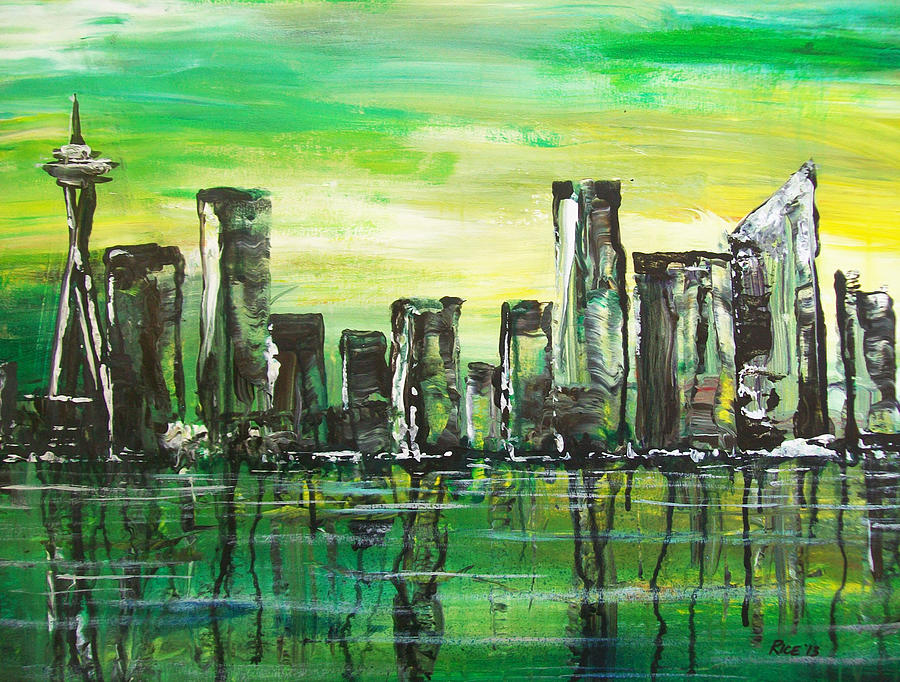 Abstract Painting - Emerald City by Chad Rice