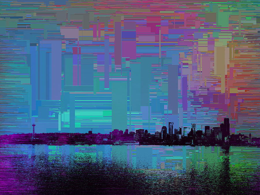 Tim Allen Digital Art - Emerald City Skyline Cubed by Tim Allen