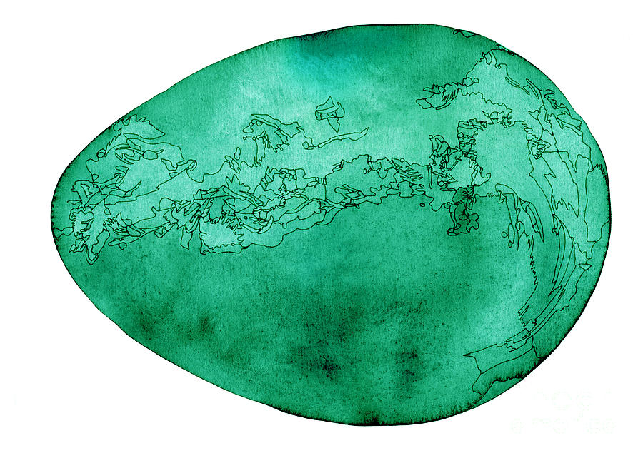 Emerald Cosmic Egg Painting