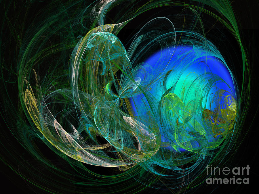 Emerald Encircling Sapphire Digital Art by Andee Design