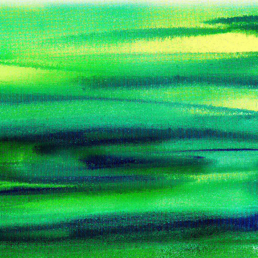Abstract Painting - Emerald Flow Abstract II by Irina Sztukowski