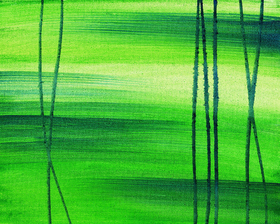 Emerald Flow Abstract III Painting by Irina Sztukowski