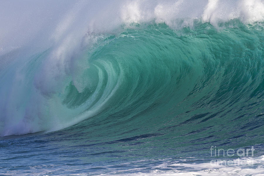 Emerald green breaking wave tube Photograph by Heiko Koehrer-Wagner