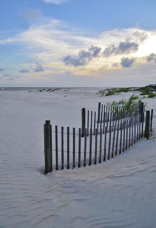 Emerald Isle Beach With Fences Photograph by David Knowles