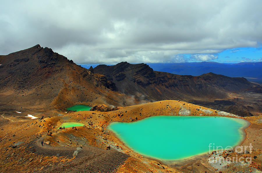 Nature Photograph - Emerald Lakes Tongariro by Colin Woods