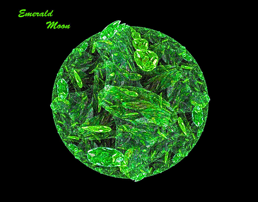 Moon Digital Art - Emerald Moon by R Thomas Brass