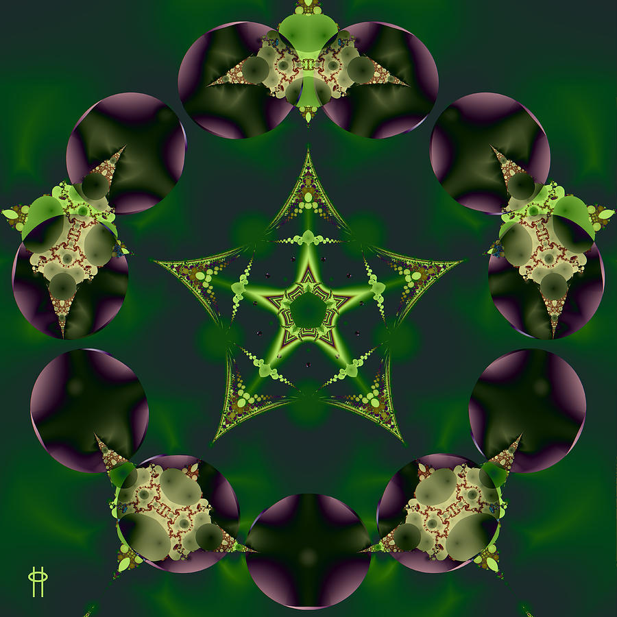 Emerald Pentagram Digital Art by Jim Pavelle