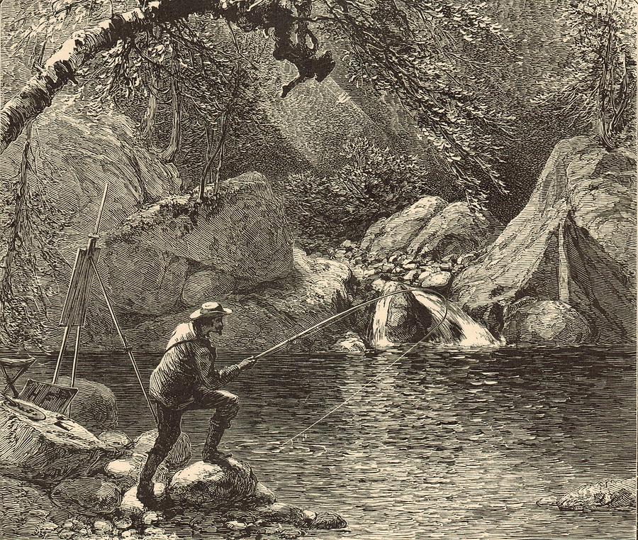 Vintage Painting - Emerald Pool at Peabody River Glen 1872 Engraving by Antique Engravings