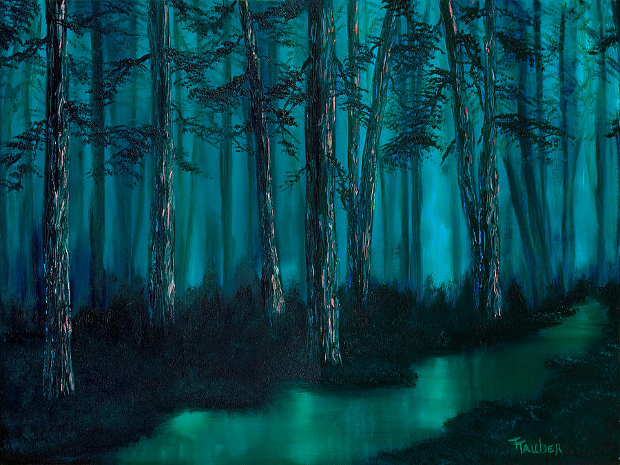 Emerald Stream Painting by Tracy Tauber | Fine Art America