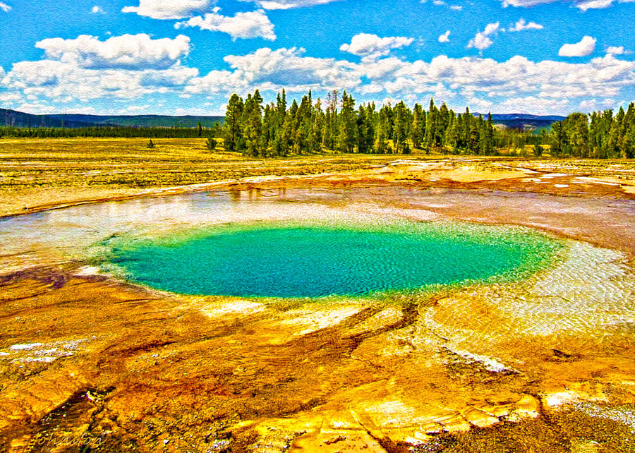 Yellowstone National Park Photograph - Emerald Thermal Pool Yellowstone National Park by Bob and Nadine Johnston