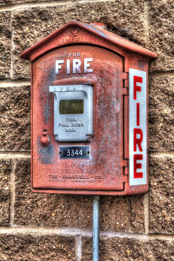 Vintage Photograph - Emergency Fire Box by Denyse Duhaime