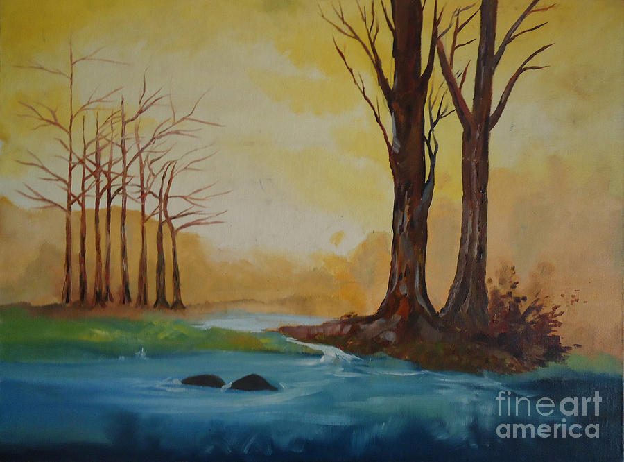 Nature Painting - Emerging light of hopes by Jnana Finearts