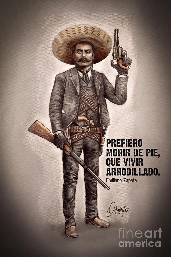 Zapata Drawing - Emiliano Zapata by Claudio Osorio