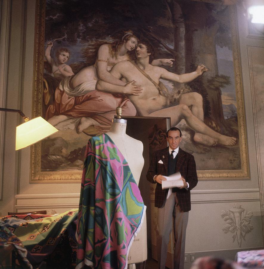 Emilio Pucci By A Fresco Photograph by Horst P. Horst