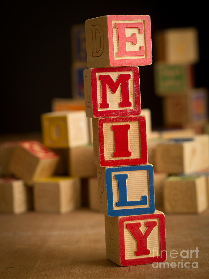 EMILY - Alphabet Blocks Photograph by Edward Fielding