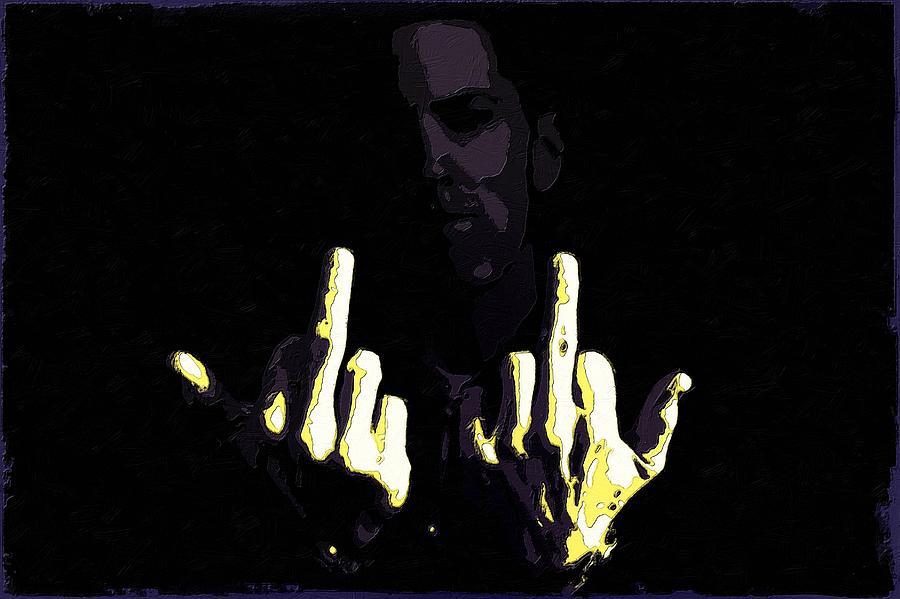 Eminem Poster Fingers Art Painting by Florian Rodarte