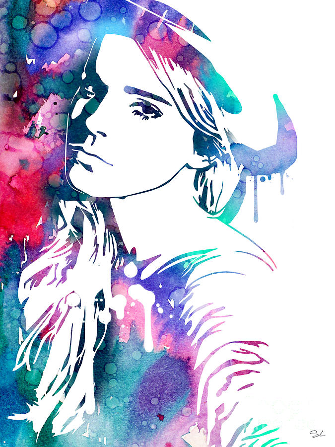 Illustration Painting - Emma Watson by Watercolor Girl