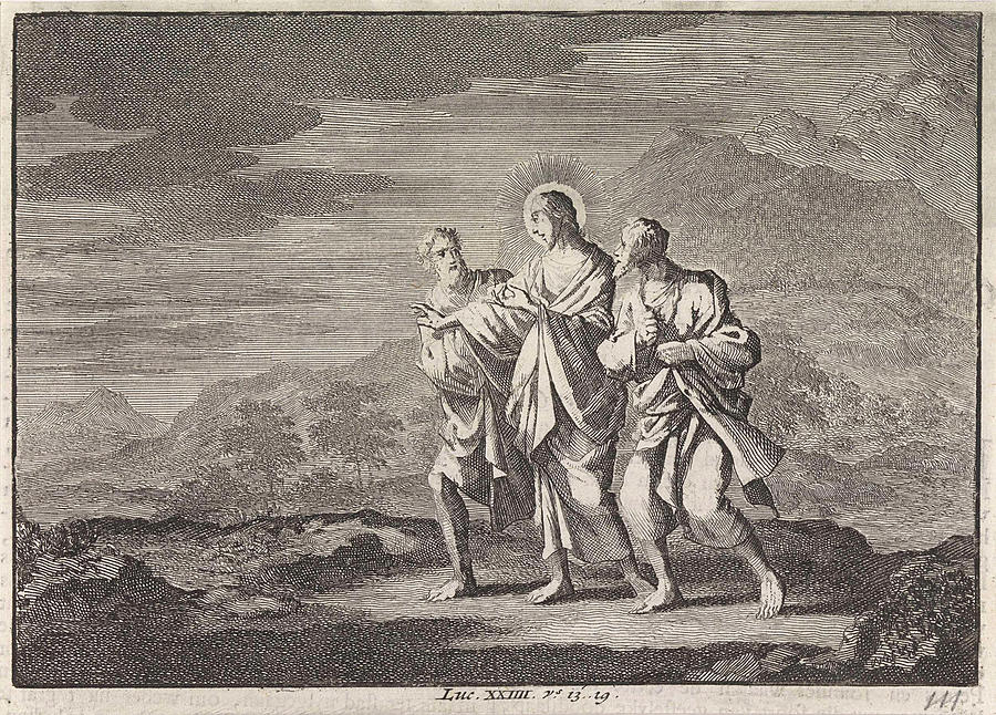 Emmaus, Jan Luyken, Pieter Mortier Drawing by Jan Luyken And Pieter ...