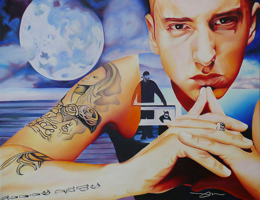 Eminem Painting by Joshua Morton