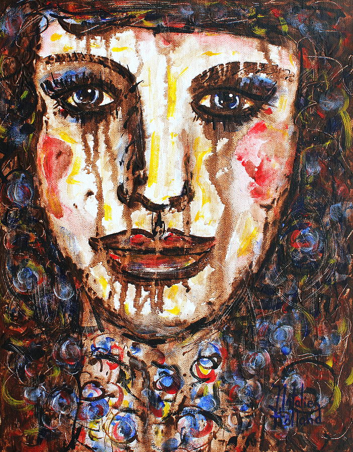 emotional girl painting