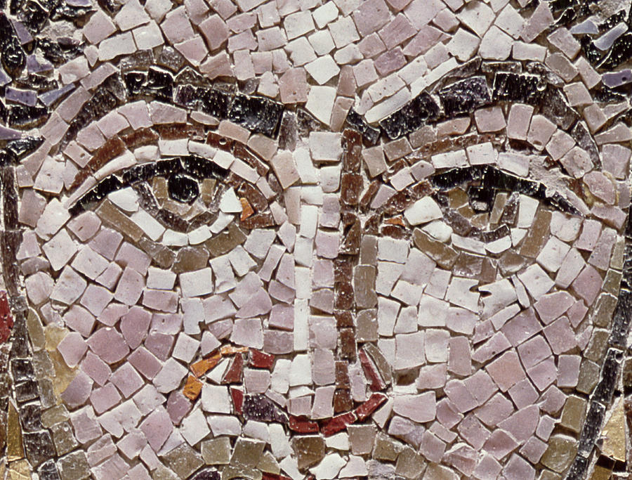 Portrait Photograph - Emperor Justinian I 483-565 C.547 Ad Mosaic Detail Of 140283 by Byzantine School