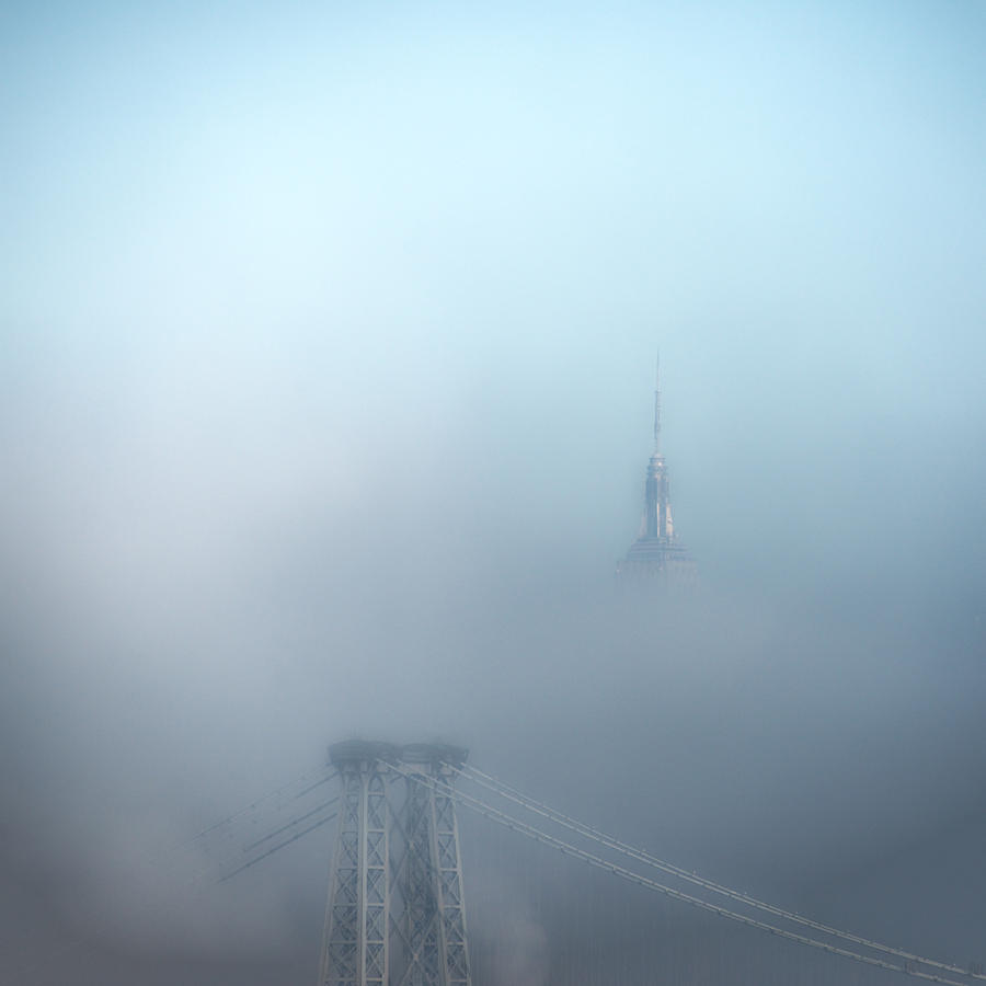 Empire State Building Photograph - Empire Fog by Ed Grant