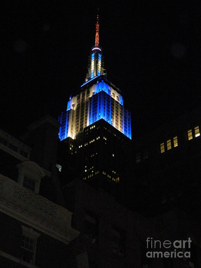 Empire State Building At Night Photograph