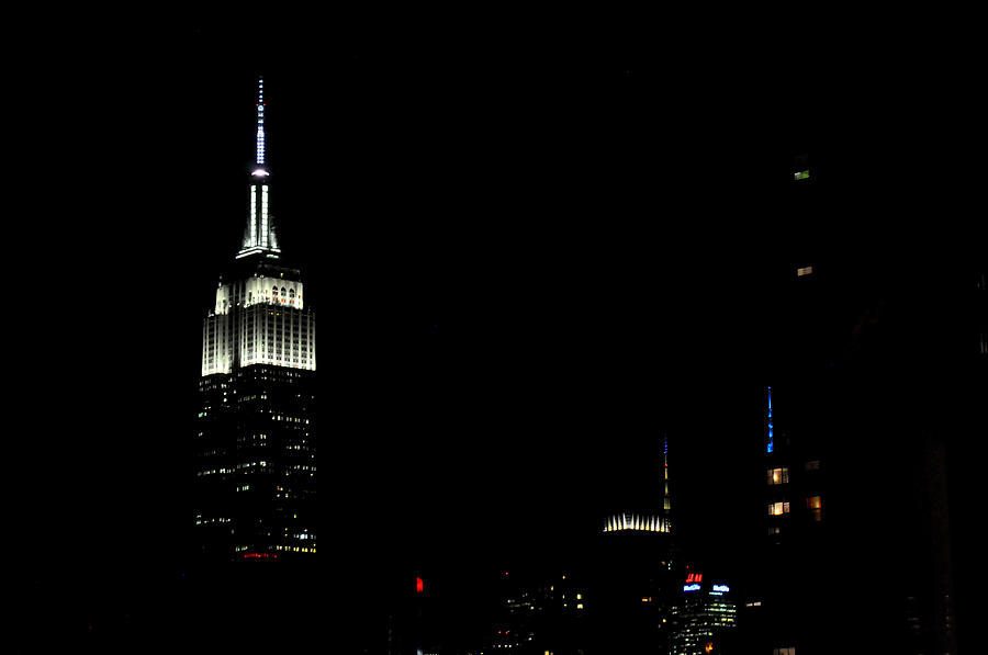 Empire State Building at night in New York City Photograph by Diane Lent