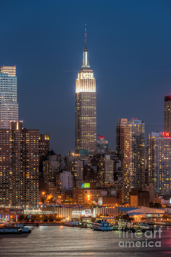 Empire State Building by Moonlight I Photograph by Clarence Holmes