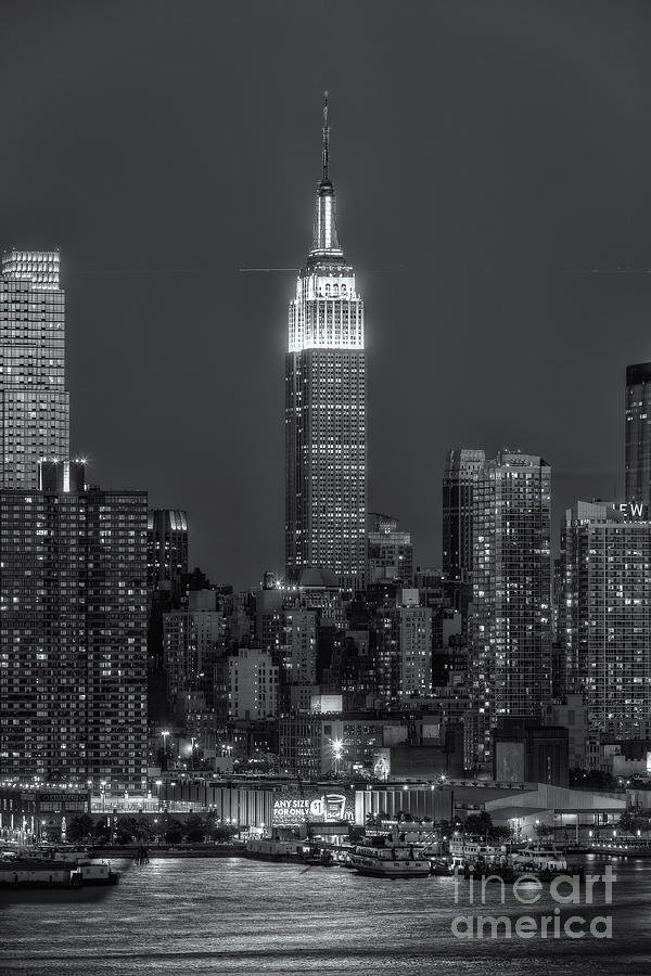 Empire State Building by Moonlight II Photograph by Clarence Holmes