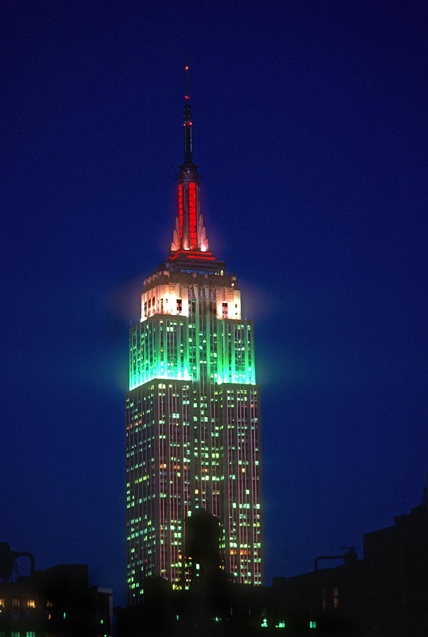 Empire State Building Christmas Lights Photograph by Randy Duchaine
