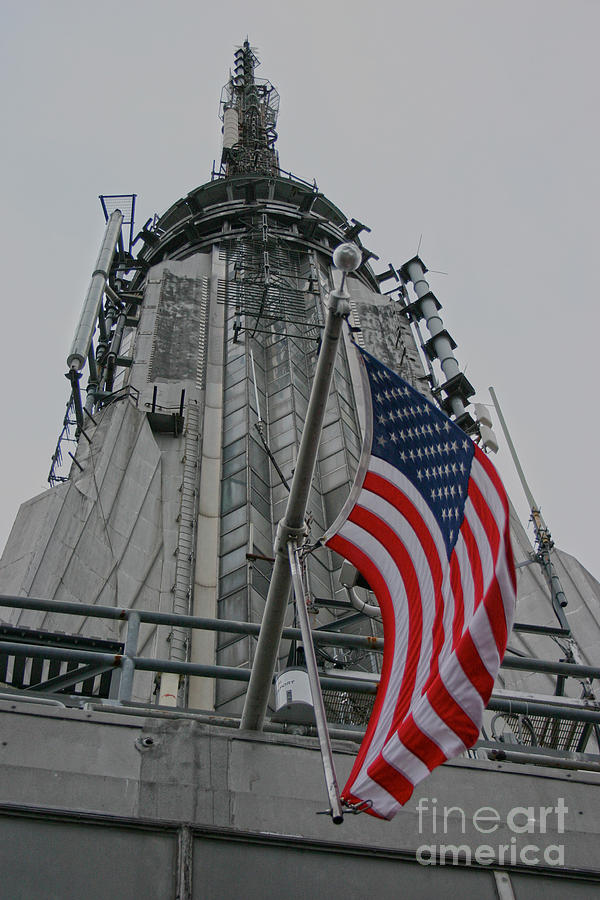 Empire State Building Flag Photograph by D Wallace