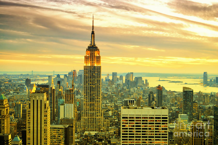 New York City Photograph - Empire State Building in the Evening by Sabine Jacobs