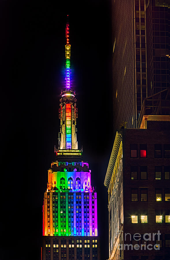 Empire State Building Lit for Gay Pride Photograph by Jerry Fornarotto
