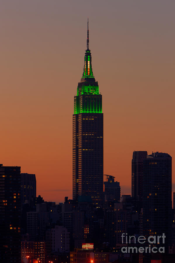 Empire State Building Saint Patricks Day Lighting I Photograph by Clarence Holmes