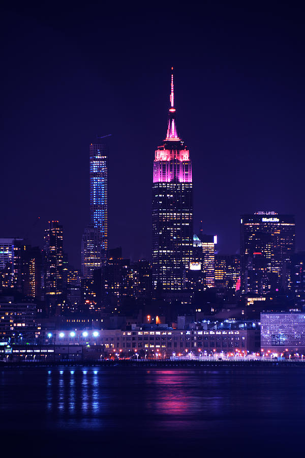 Empire State in Pink and Orange Photograph by Raymond Salani III