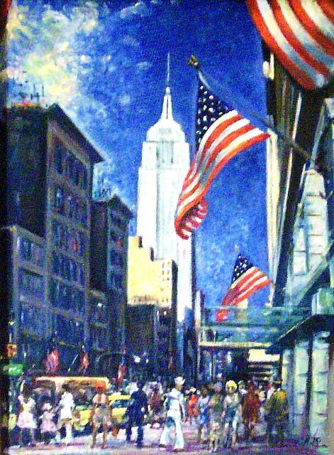 Empire State Painting by Philip Corley