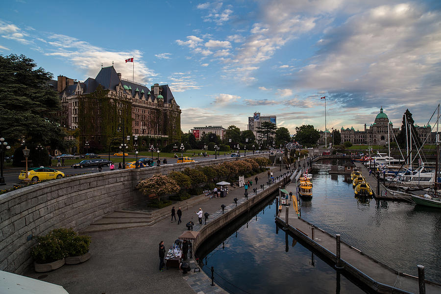 Empress Hotel and Victoria Harbor Photograph by Mike Reid