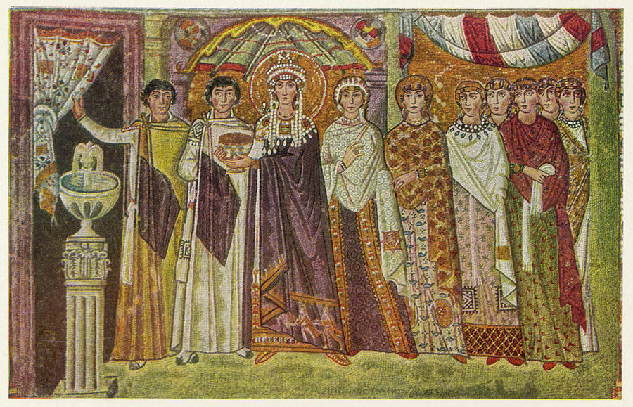 Empress Theodora Wife Of Justinian Drawing by Mary Evans Picture