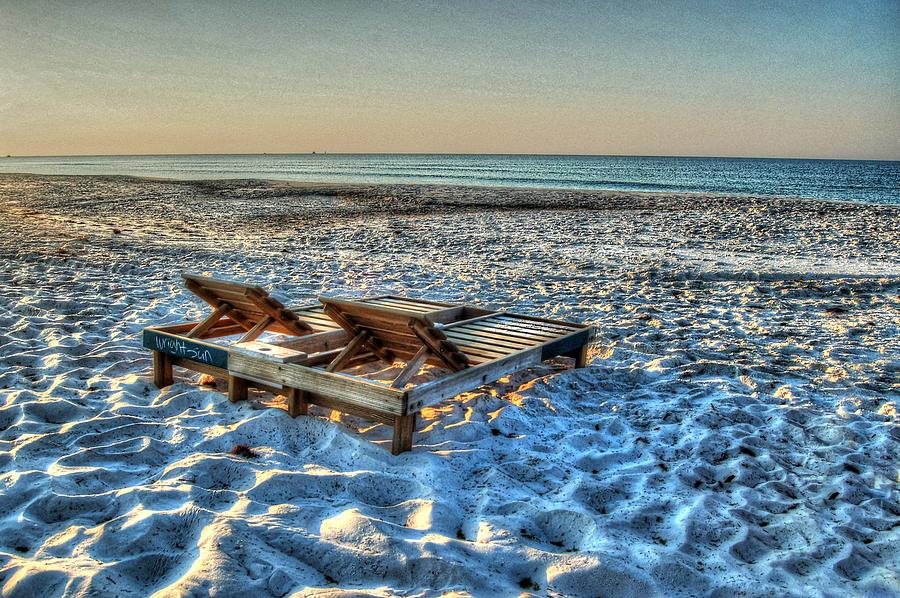 Empty Beach Chairs Digital Art by Michael Thomas