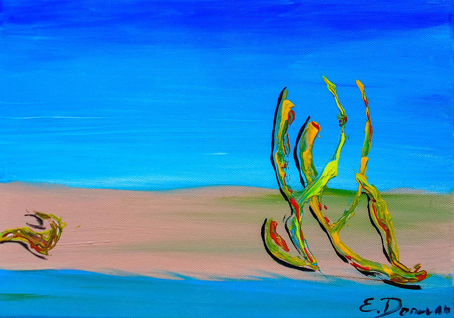 Abstract Painting - Empty Beach in Tel Aviv Abstract Seascape by Eliza Donovan Abstract Painting - Empty Beach in Tel Aviv Abstract Seascape by Eliza Donovan