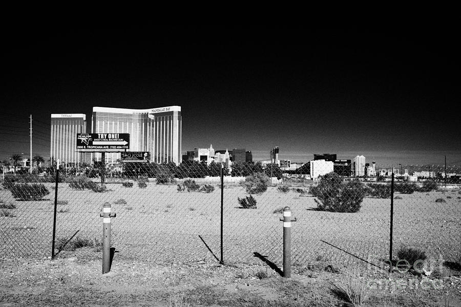 Space Photograph - empty building lot on the edge of the strip in paradise Las Vegas Nevada USA by Joe Fox