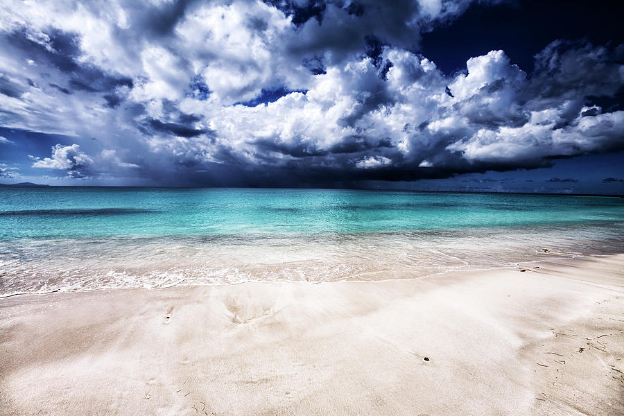 Empty Caribbean White Sand Beach With Photograph by Stevegeer